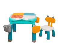 Coil Ensemble pour Enfants - Table avec 2 Chaises, Mobilier 2 en 1 pour Blocs Ou Dessin, Matériau PP+ABS (Pastel)