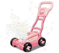 COIL Jouet à bulles, tondeuse à bulles pour enfants, machine à bulles, 13 trous, 35 000 bulles par minute, liquide à ventouse 80 ml (rose)