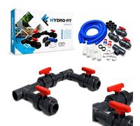 COIL Kit de dérivation pour pompes à chaleur de piscine universelles en PVC 50 mm, lot de 3 robinets sphériques, colle Griffon et nettoyant - à monter soi-même