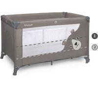 COIL Lit de voyage pour bébé, lit bébé, lit de voyage pour enfant, BLISSY, avec entrée latérale, protection LockGuard, matelas pliable, à deux étages, beige