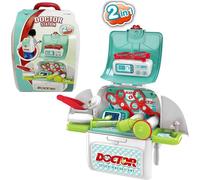 COIL Mallette de médecin jouet Set de médecin, mallette de médecin, set de médecin portable pour enfants, 19 -pcs. sac à dos médical pour enfants, 22 x 13 x 27cm