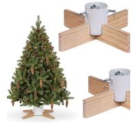 COIL Pied pour Sapin de Noël, Support avec Réserve d'Eau, Support Rustique, Socle pour Vrai Sapin, Capacité en Eau : 1-1,3 Litres, Diamètre du Tronc : 3,5-11 cm, (Blanc, Largeur 50 cm)