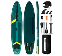 COIL Planche de SUP gonflable - Kit complet de planche de stand up paddle - Kit complet - Poche étanche - Stable - Légère - Avec pagaie - Avec pompe - Accessoires (vert foncé, 335 x 86 x 15 cm)