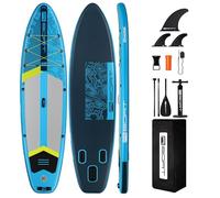 COIL Planche de SUP gonflable - Kit complet de planche de stand up paddle - Kit complet - Poche étanche - Stable - Légère - Avec pagaie - Avec pompe - Accessoires (bleu, 351 x 89 x 15 cm)