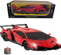 COIL RC-Auto, voiture télécommandée, modèle réduit, Lamborghini Veneno, 1:14, LED, fréquence : 2,4 GHz, pour enfants à partir de 3 ans, rouge