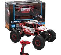 COIL RC-Monstertruck, RC-Auto, Voiture télécommandée, véhicule tout-terrain, 1:18, 2,4 GHz, télécommande : 60 - 100 m, 4 roues motrices, rouge