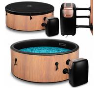 COIL Spa de jardin gonflable pour 6 personnes, aspect bois, matériau DWF robuste, gonflage rapide, hydromassage bien-être
