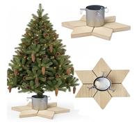 COIL Support rustique pour sapin de Noël - Avec réservoir d'eau - Capacité d'eau : 1 à 1,3 l - Diamètre du tronc : 3,5 à 11 cm - Argenté - Largeur : 47 cm