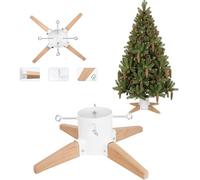 COIL Support rustique pour sapin de Noël, avec réservoir d'eau, capacité en eau : 1 à 1,3 l, diamètre du tronc : 3,5 à 11 cm, blanc largeur : 66 cm