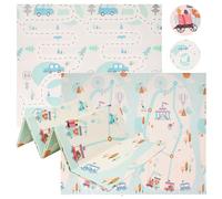 COIL Tapis de jeu pour bébé - Tapis d'éveil pliable - Tapis de jeu pour bébé - Tapis de jeu d'extérieur imperméable - En mousse XPE (180 cm, véhicules)