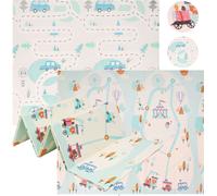 COIL Tapis de jeu pour bébé - Tapis d'éveil pliable - Tapis de jeu pour bébé - Tapis de jeu d'extérieur imperméable - En mousse XPE (180 cm, véhicules)