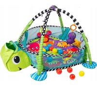 COIL Tapis d'éveil pour bébés, tapis d'éveil avec arche de jeu, tapis d'apprentissage, tapis d'aventure, jeu de balles, arche de jeu, tapis de jeu, 30 balles, pour enfants dès la naissance, vert