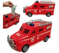 COIL Tirelire électronique, tirelire, coffre-fort, billets de banque et pièces, effets sonores, dimensions : 32 x 12,5 x 16 cm, (rouge)