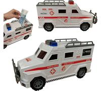 COIL Tirelire électronique, tirelire, coffre-fort, billets et pièces, effets sonores, dimensions:32x12,5x16 cm, ambulance