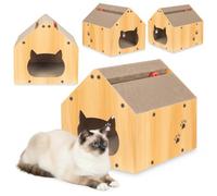 COIL Tonneau à chat, niche, arbre à chat, lit pour chat, lit pour chat, lit respectueux de l'environnement, carton à griffer, MDF (hauteur : 34,5 cm)