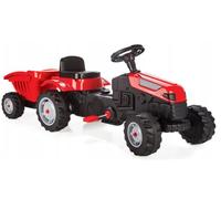 COIL Tracteur à pédale, tracteur pour enfants, tracteur à pédale, à chevaucher, klaxon, remorque amovible, charge maximale 50 kg, rouge