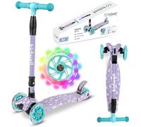 COIL Trottinette pour enfant, trottinette à trois roues, trottinette d'équilibre, trottinette de ville, roulement ABEC-7, réglage du volant à 3 niveaux, roues LED (kitty)