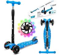 COIL trottinette pour enfants, trottinette à trois roues, trottinette d'équilibre à trois roues, trottinette de ville, VENTO, roulements ABEC-7, réglage de la direction en 3 positions, roues LED, bleu