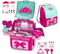 COIL Trousse de maquillage pour enfants, jeu de maquillage pour filles 21 -pcs, jeu de rôle pour enfants, jouet portable, 22x13x28 cm