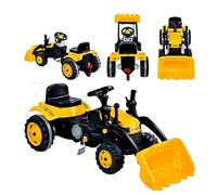 COIL Véhicule à pédale, pelleteuse avec pelle, tracteur à pédale, pelleteuse, pelleteuse, klaxon, réglage du siège, charge maximale 50 kg