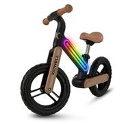 COIL Vélo de course, vélo d'apprentissage, trottinette, vélo d'équilibre, cadre en nylon avec lumière LED, pneu EVA, poids : 3,05 kg, à partir de 2 ans (noir/beige)