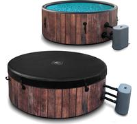 COIL Whirlpool SPA Gonflable, Piscine avec hydromassage, extra-mince, In & Outdoor, 6 personnes, 175 cm, RUSTICAL