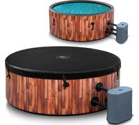 COIL Whirlpool SPA Gonflable, Piscine avec hydromassage, extra-mince, In & Outdoor, 6 personnes, 175 cm, TEAK