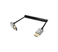 Coiled 4K HDMI 3FT Cable,Short HDMI to HDMI Cable,HDMI 2.0 Spring Coiled Cable 4K@120Hz 18Gbps for Camera/TV/Capture Cards/Tablet (Up Angle)