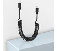 Coiled Lightning Cable [MFi Certified and CarPlay Compatible],Retractable iPhone Cable with Data Transmission,Short Lightning Cable for iPhone/Pad/Pod