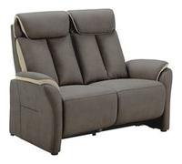 COIMBRA - Canapé Fixe 2 Places New Nobuck Gris Foncé et Beige - Altobuy Gris G