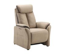 COIMBRA - Fauteuil Relax Electrique New Nobuck Beige et Gris Foncé