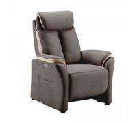 COIMBRA - Fauteuil Relax Electrique New Nobuck Gris Foncé et Beige