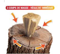 Coin à bois éclateur OSE - Petit modèle - Jaune - Manuel - Fendez vos bûches en 4 directions