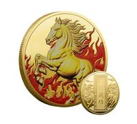 Coin Commémorative - Année Chinoise Du Souvenir De Chevaux | Collectible De Charm Friendly Coin | Cadeau De Festival Keepsake Pour Femme Fille Sa Famille Hus-Famille | Décoratif C0in Pour Femmes