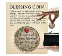 Coin d"amitié Les amis Sont des anges,Pièce souvenir de poche - Cadeau pour Amis Petit ami Petite amie Anniversaire Saint