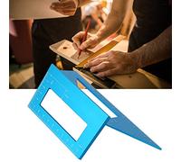 Coin D'aluminium Multifonctionnel à L'angle de Compétence de L'outil de Menuiserie pour le Marquage à Trois, Mesure 45/90 Degrés - Azul (BLUE)
