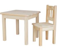 Coin de jeu pour enfants Table d'enfant Chaise d'enfant Pin massif Bois Nouveau - Pin verni