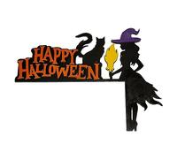 Coin de porte en bois d'Halloween Happy Halloween Décoration de coin de porte d'intérieur Mon coin de porte avec porte Co mur de téléphone portable (B, taille unique)