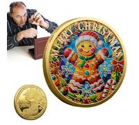 Coin de Vacances Festive - de Souvenir de Noël, pièce d'ornement décorative, Porte-Cadeau saisonnier, Accessoire d'arbre à Collectionner | Décor de Monnaie de Noël Chanceux, idéal pour Les bassi