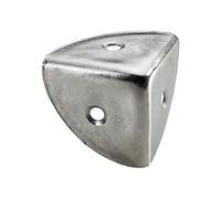 Coin de valise à visser acier nickelé, L.28 mm