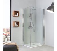 COIN DOUCHE 70X90 DEUX PORTES DE FERMETURE CRISTAL