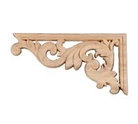 Coin en bois sculpté Applique Onlay, 1 ou 2 pièces d'applique d'angle sculptée en bois de chêne 13 x 7 cm for meubles, armoires, portes murales(1pc right)