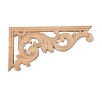 Coin en bois sculpté Applique Onlay, Applique d'angle sculptée en bois de chêne 13x7cm for meuble, armoire, porte murale(1pc left)