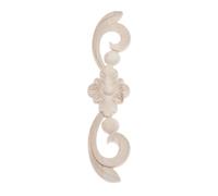 Coin en bois sculpté Applique Onlay, Applique florale creuse en bois de chêne sculpté (1 pièce), 25 x 6 cm, for meuble, armoire, porte murale
