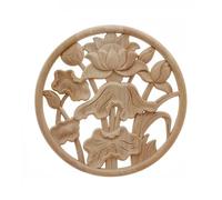 Coin en bois sculpté Applique Onlay, Appliques décoratives anciennes en bois sculpté non peintes, de plusieurs tailles(Type a 40cmx40cm)