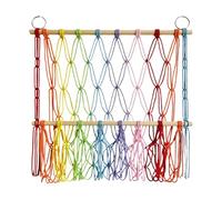 Coin hamac pour animaux en peluche - Écharpe de rangement pour s, filet de rangement pour jouets Boho, grand présentoir suspendu avec design en maille tissée | Système de support de collection e