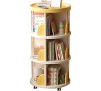 Coin Lecture étagère Bureau Canapé De Chevet Canapé De Côté Support De Rangement Décoration Intérieure Bibliothèque Classification Cadeau Rangement avec roulettes, Yellow, 3 Layers