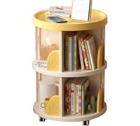 Coin Lecture étagère Bureau Canapé De Chevet Canapé De Côté Support De Rangement Décoration Intérieure Bibliothèque Classification Cadeau Rangement avec roulettes, Yellow, 2 Layers