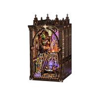 Coin Livre Atelier alchimiste, scène Miniature de Laboratoire Sorcier, Puzzle en Bois 3D, lumières LED, décoration Gothique Fantastique, kit de Bricolage