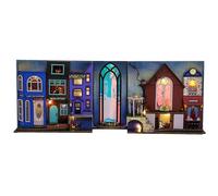 Coin Livre Magique Bricolage,Kit de Coin Livre Bricolage | Bookend Bibliothèque Insert Puzzle 3D,Mini Serre-Livres de Maison de, décor d'étagère, Serre-Livres décoratif avec lumière LED